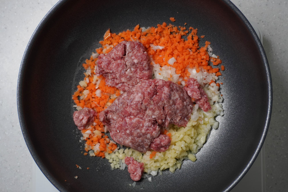 채소, 고기 넣기